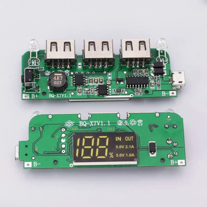 Припой бесплатно 3USB 7x18650 батарея самодельный держатель ЖК-дисплей power Bank CaseBox для iphone