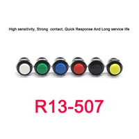 10pcs momentary push button switch 16mm momentary 6a125vac 3a250vac round switches r13 507 black red green white blue yellow