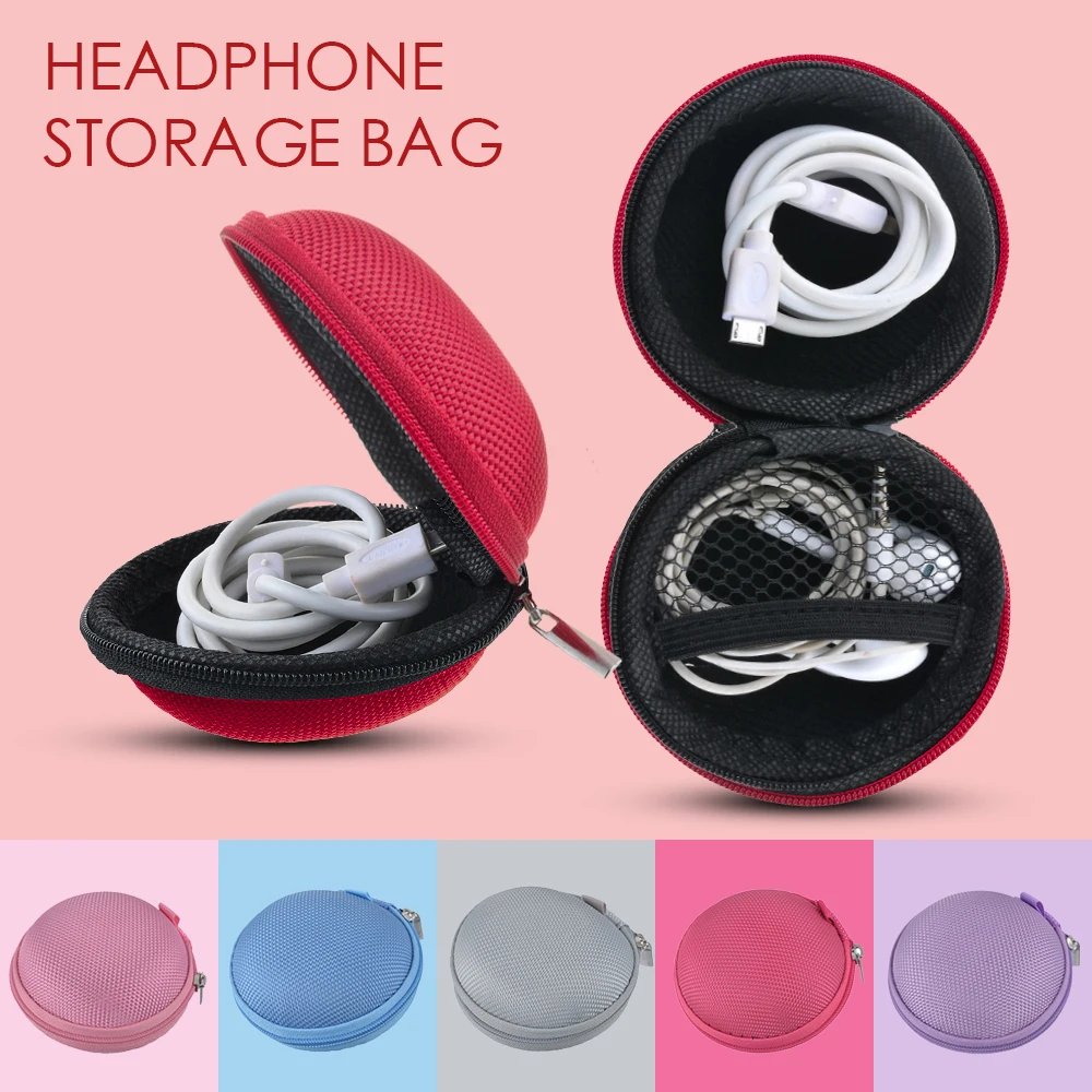 

Portable Mini Zipper Headphone Case Canvas Earphone Storage Box USB Cable Organizer Coin Purse Carrying Pouch