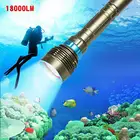 Светодиодный фонарь XML-T6 для дайвинга, профессиональный водонепроницаемый фонарь для подводного плавания, тактический фонарь, 18000 люмен