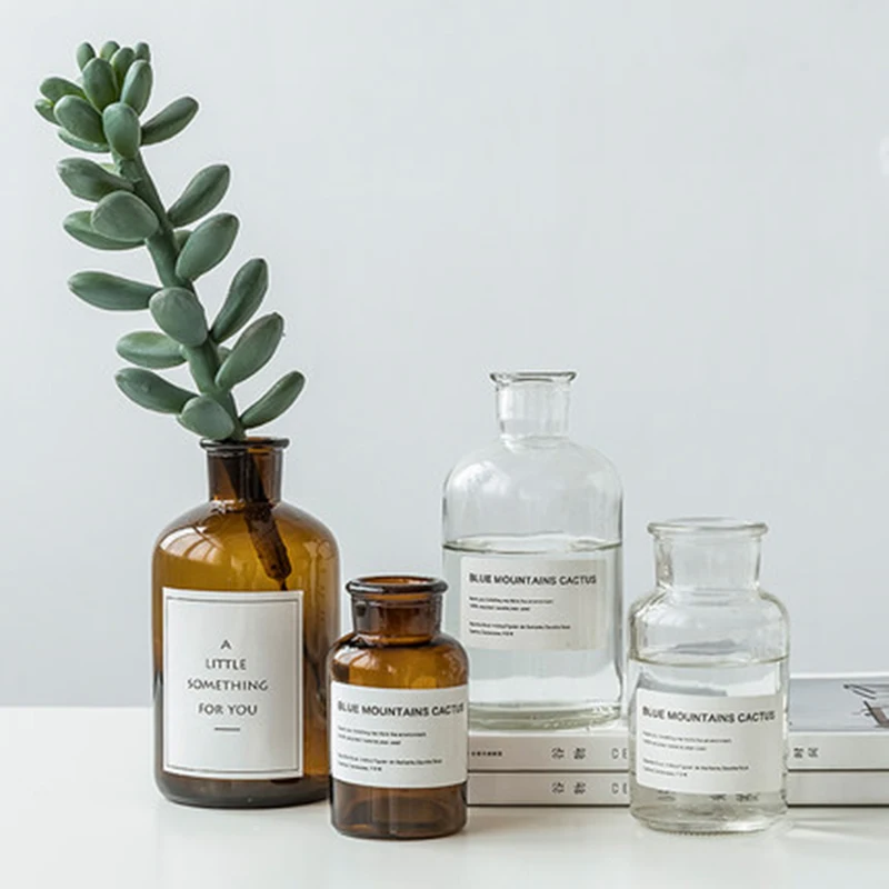 Прозрачная ваза с ярлыком для ВАЗ Скандинавская простая декоративная широким