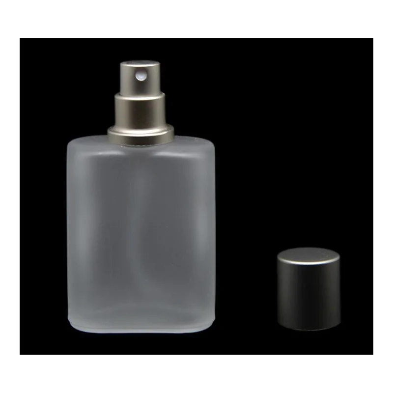 30 мл серая крышка плоский стиль Матовый полупрозрачный стеклянный спрей флакон