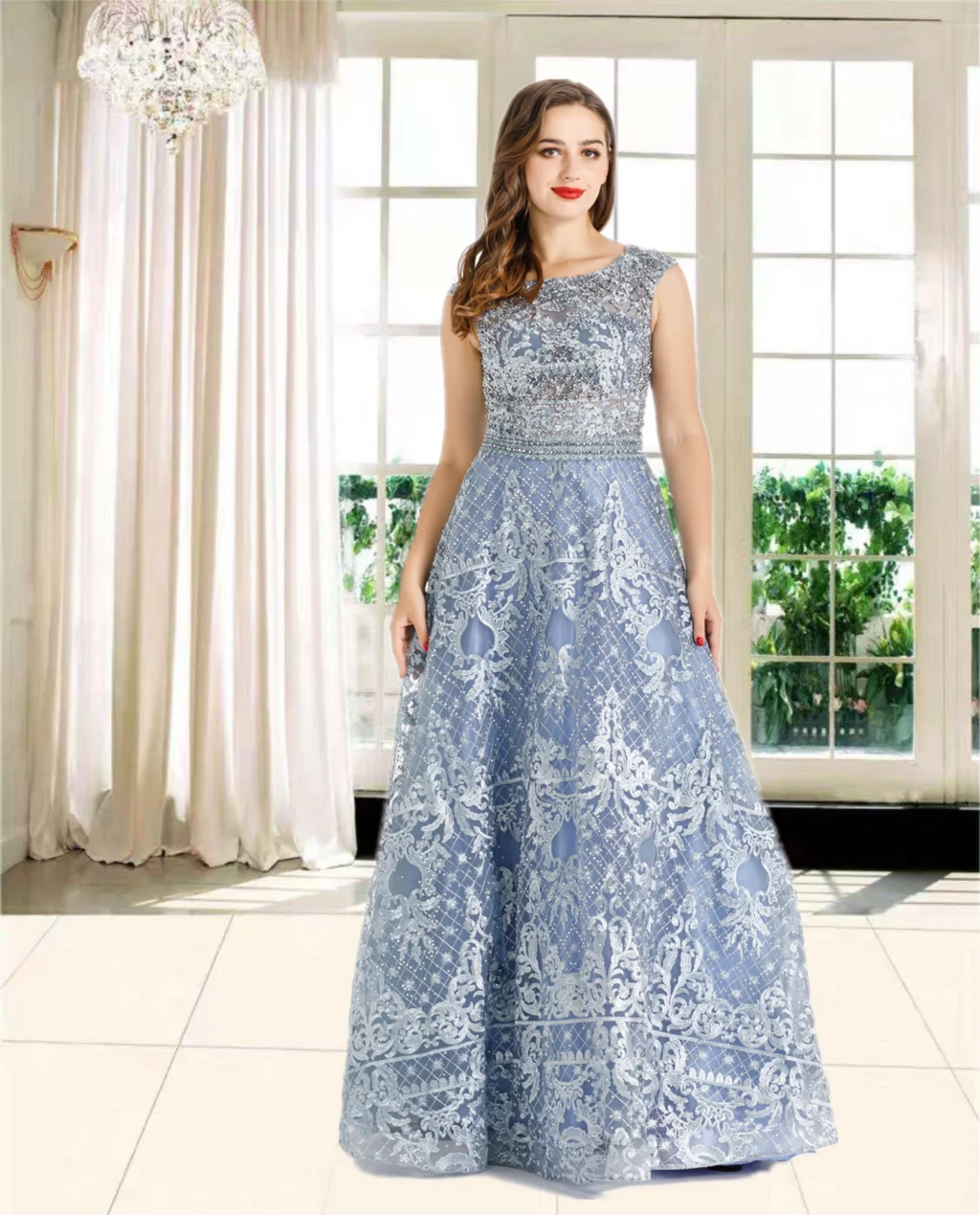 

Evening Dresses Blue Luxury 2021 Sequin For Women Party, Wedding, Prom HO1029