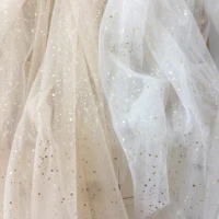 5 yard gold spray dot soft tulle lace fabric bridal veil wedding dress lining diy craft accessories 150 cm wide