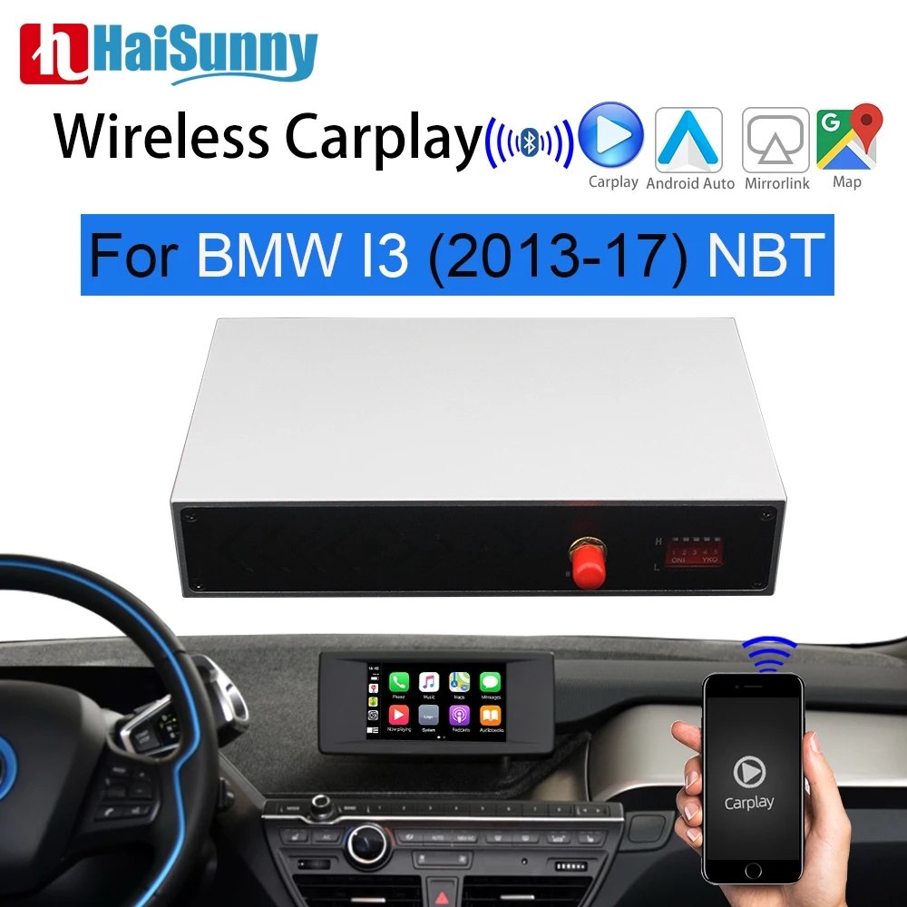 

Wireless Carplay Android Auto Mirroring Decoder Retrofit Interface Box Navigation Car play For 2013-2017 BMW i3 i01 NBT System