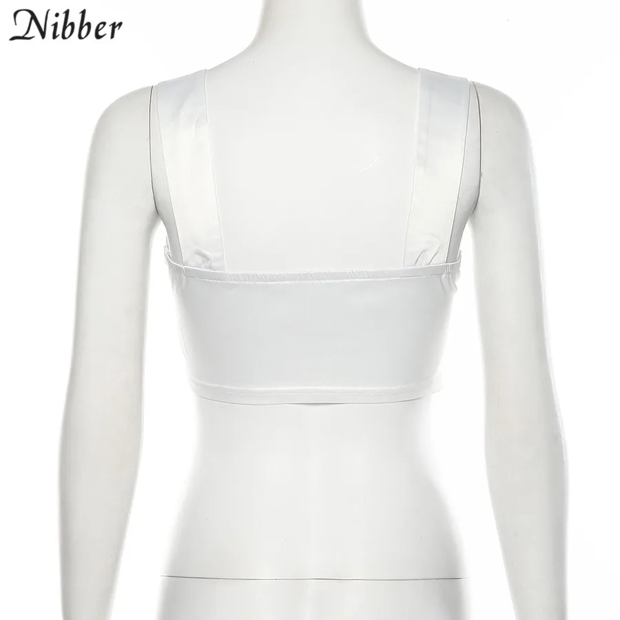 Nibber осень Дикий шифон Белый кроп-Топ женский camisole2019 модные уличные повседневные майки без рукавов с элегантным верхом Топ mujer