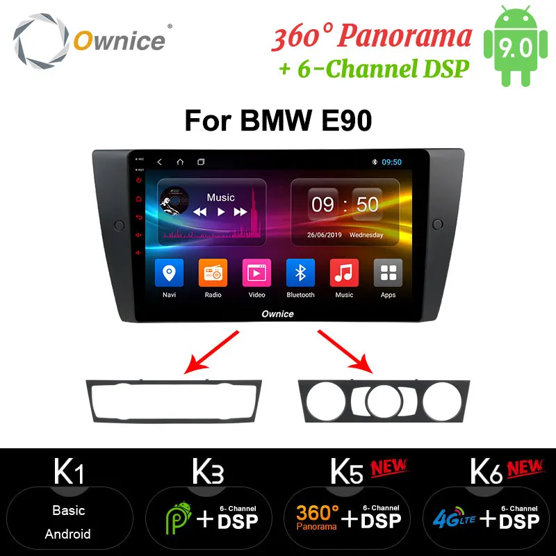 9 дюймов Автомобильный мультимедийный GPS плеер Ownice Android 10 Octa Core для BMW E90 Video Automotivo