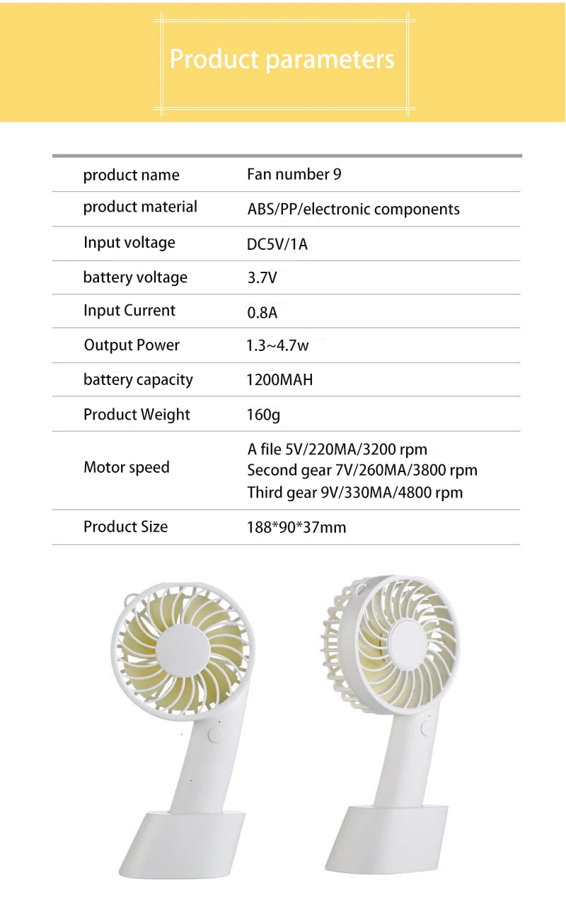 

Mini Fan Portable Rechargeable USB Fan Portable Handheld Fan 3-Speed Mini USB Handy Small Desktop USB Cooling Fan Cooler