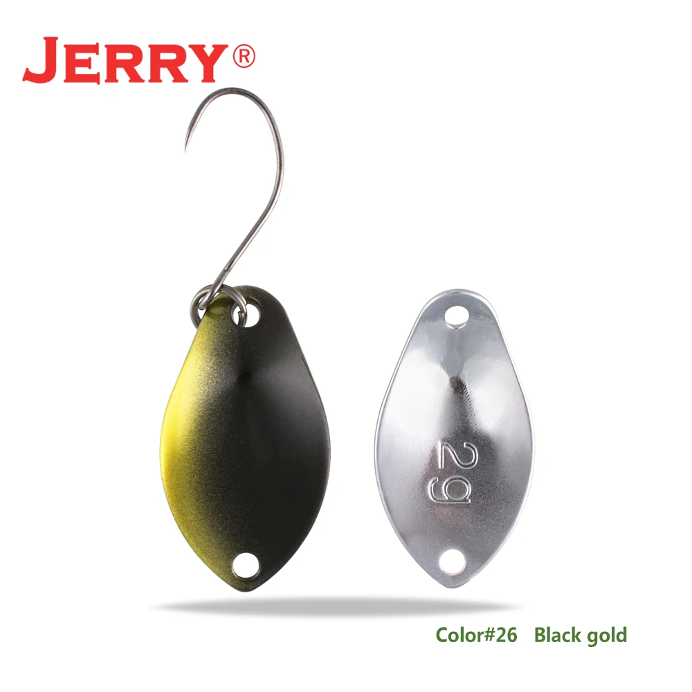 black gold Jerry 2 г 3 г микро форели ложки сверхлегкие латунные рыболовные ложки один крючок Пресноводные металлические приманки зона окуня для ловли щуки pesca - Цвет: black gold
