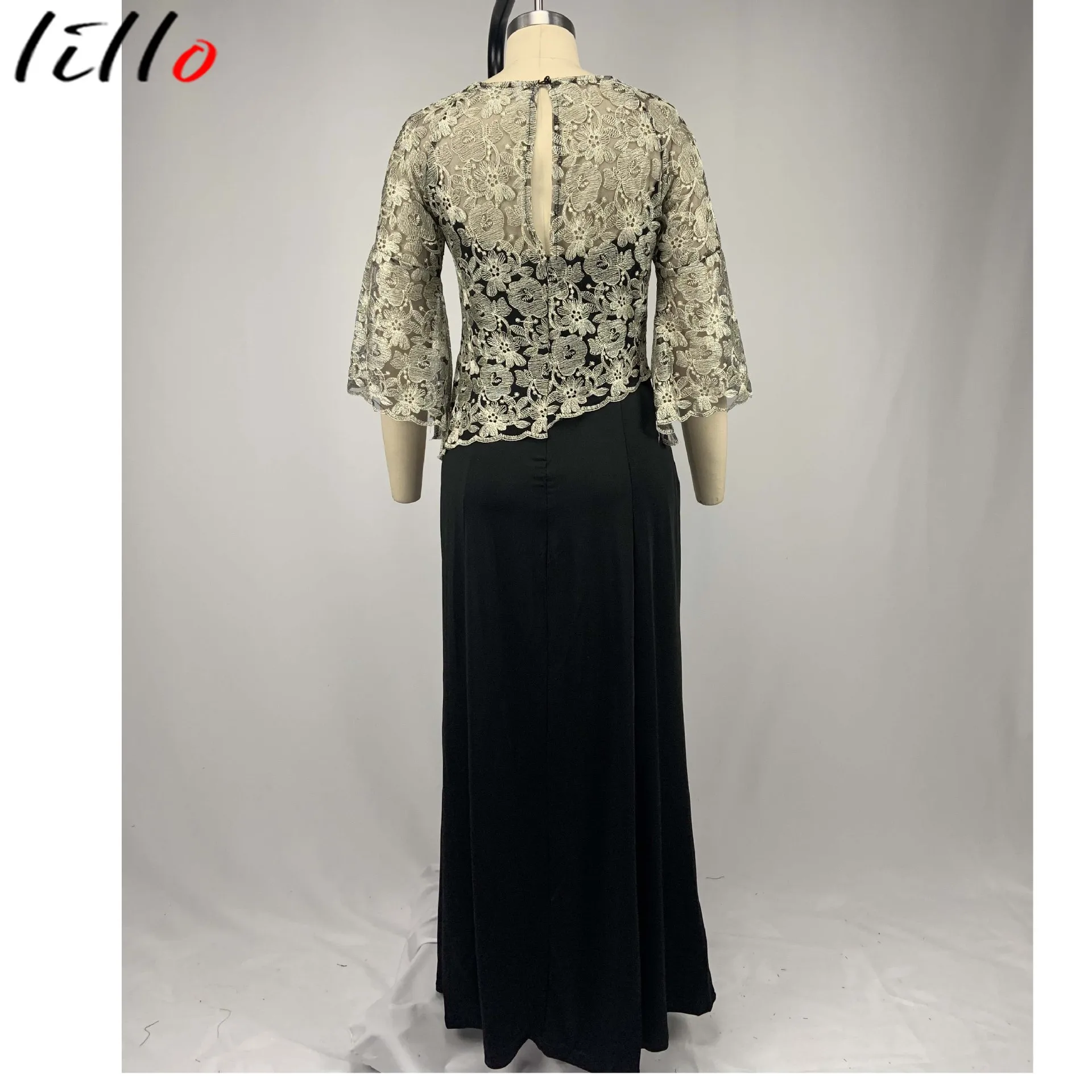 

Dress Women Plus Size Lace Applique Floor Length Dress Women Elegant Off The Shoulder Fishtail Dress Vestido Party Dresses