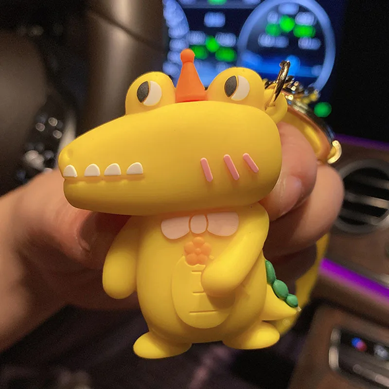 

Crocodile Cute Keyring Pendant Cartoon Animal Key Chain PVC Doll Keychains Toys Kids Bag Lovely Creative Couples Birthday Gift