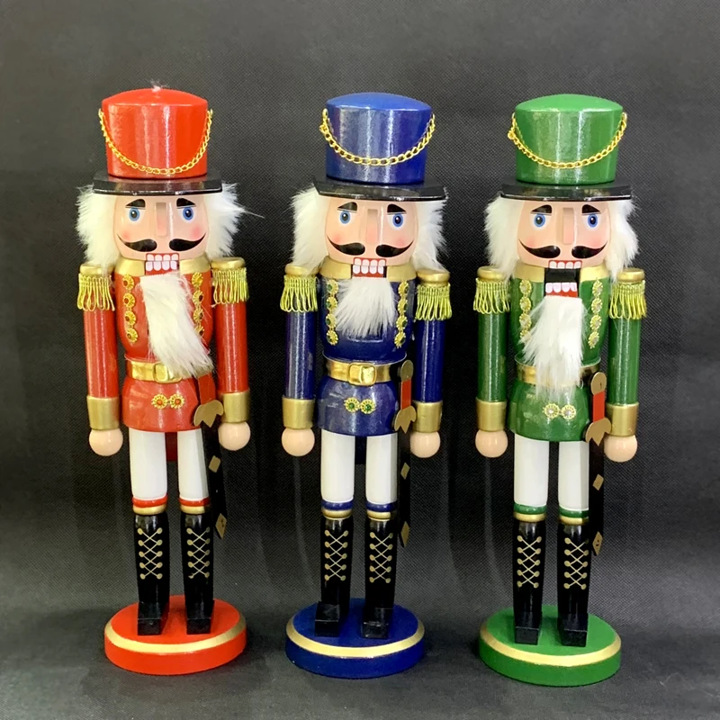 

35cm Christmas Color Soldier Puppet Doll Beautifully Depicted Nutcracker Children Christmas Gift Toy ht187