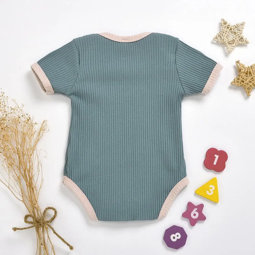 

Newborn Baby Romper Summer Knitted Baby Girls Boys Clothes Toddler Baby Sleepwear Outfits Infant Romper Baby Tracksuits Solid