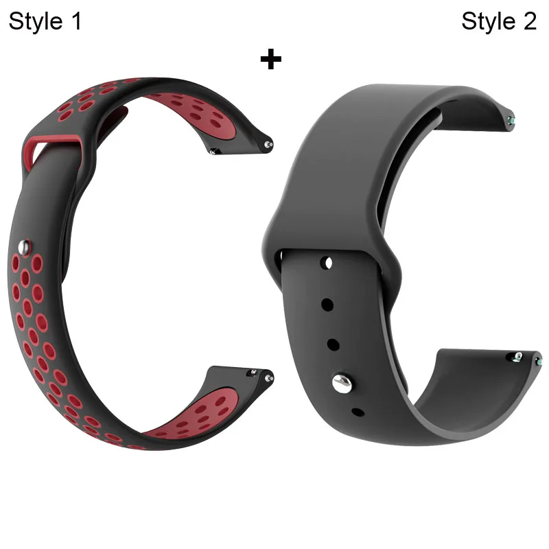 Black red-Black Ремешок для Xiaomi Amazfit Pace Stratos GTR 47 мм для huawei GT 2 46 мм Honor Magic Dream ремешок для samsung gear S3 Galaxy 46 мм - Цвет: Black red-Black