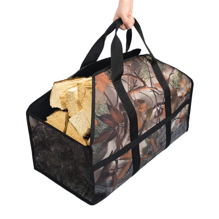 

Leaf camouflage logging bag double-layer large-capacity portable wood cutting bag Log tote bag