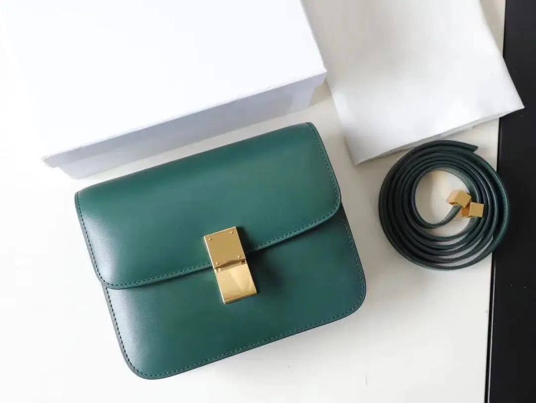 

Fashion Genuine Leather Handbags Tofu Bag Box Bag 2020 Luxury Shoulder Messenger Flight Attendant Bag Retro Simple Women Bag