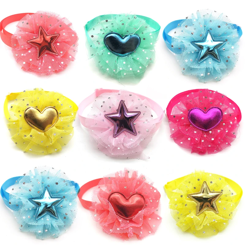 30 шт. галстуки бабочки для домашних животных собак кошек галстук ручной работы