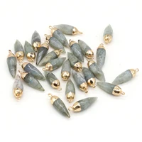 natural stone pendant cone shape flash labradorite exquisite charms for jewelry making diy bracelet necklace earring accessories