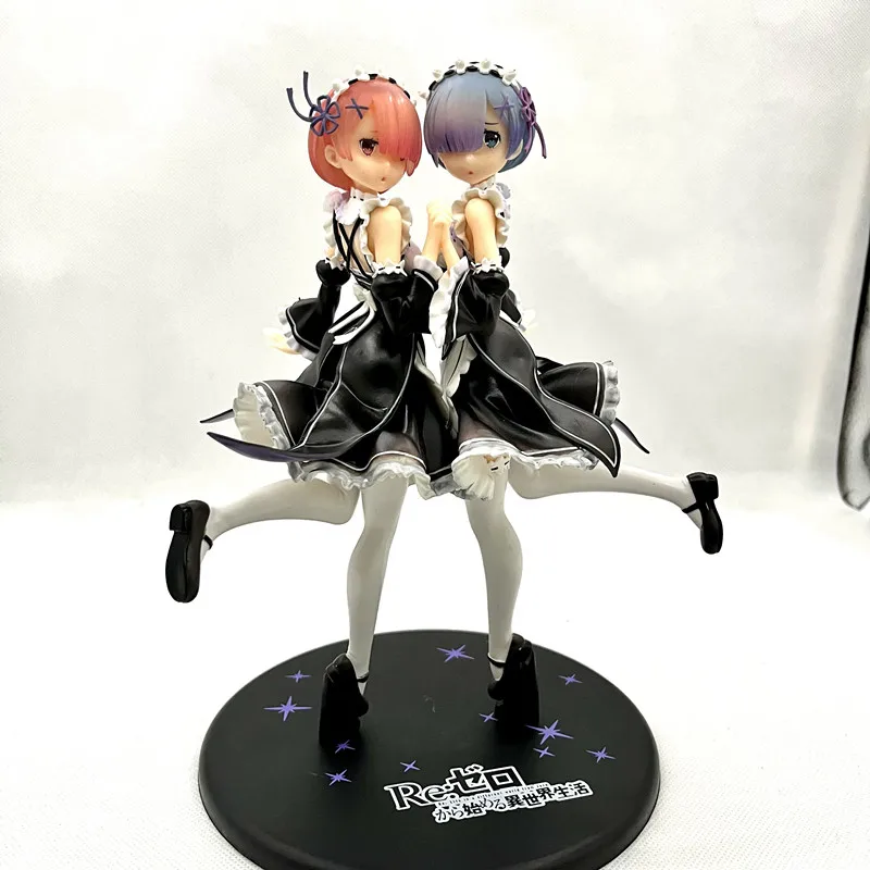 

Anime Re Life a Different World from Zero Rem Ram Twims Ver. PVC Action Figure Model Collectible Toy Doll