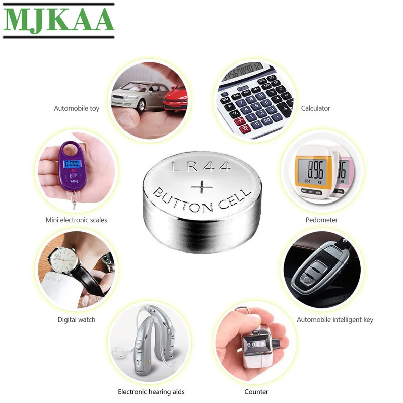MJKAA 20 шт. AG13 Кнопочная батарея 1 55 В щелочная монетная LR44 357A S76E G13 для часов с