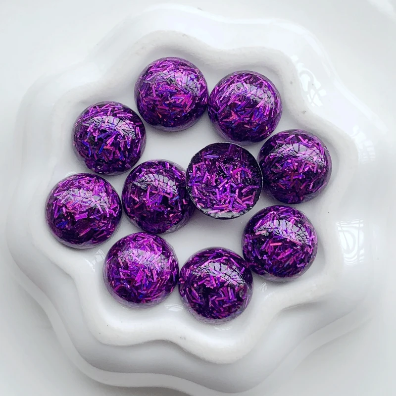 Purple 20 штук, блестящие круглые полимерные стразы, 12 мм(толщина мм), милые плоские с оборота узоры из страз, сделай сам, свадебные аппликации, рукоделие - Цвет: Purple