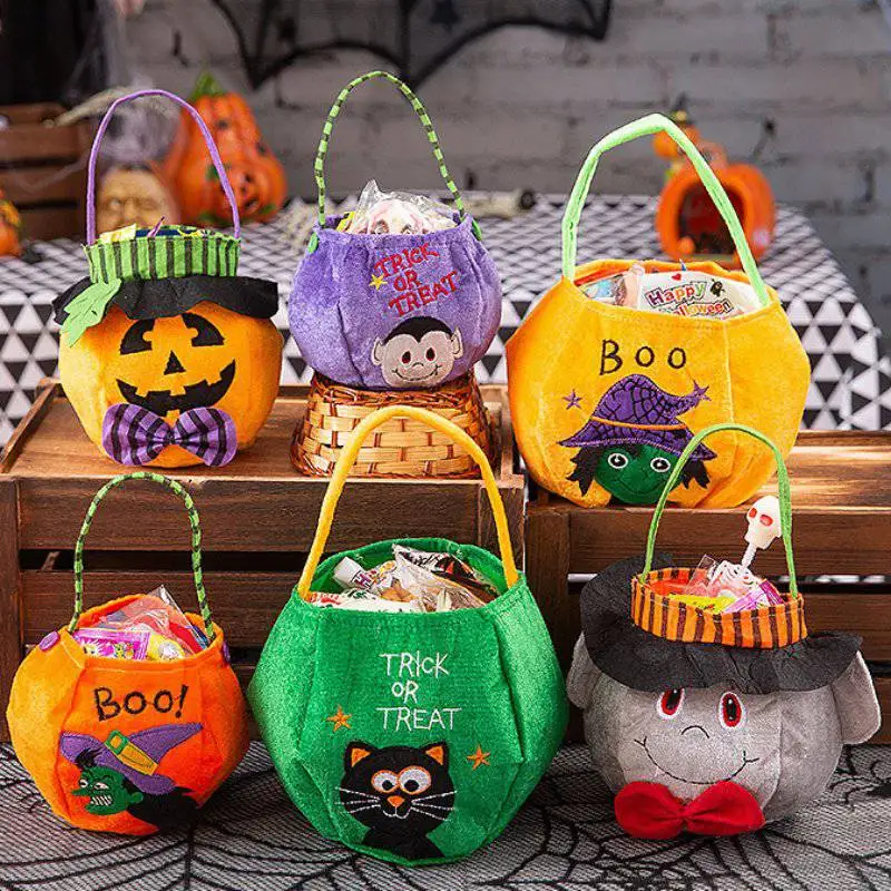 

Portable Pumpkin Bag Halloween Candy Bag Decoration Kindergarten Children Chocolate Candy Halloween Gift Bags for Kid