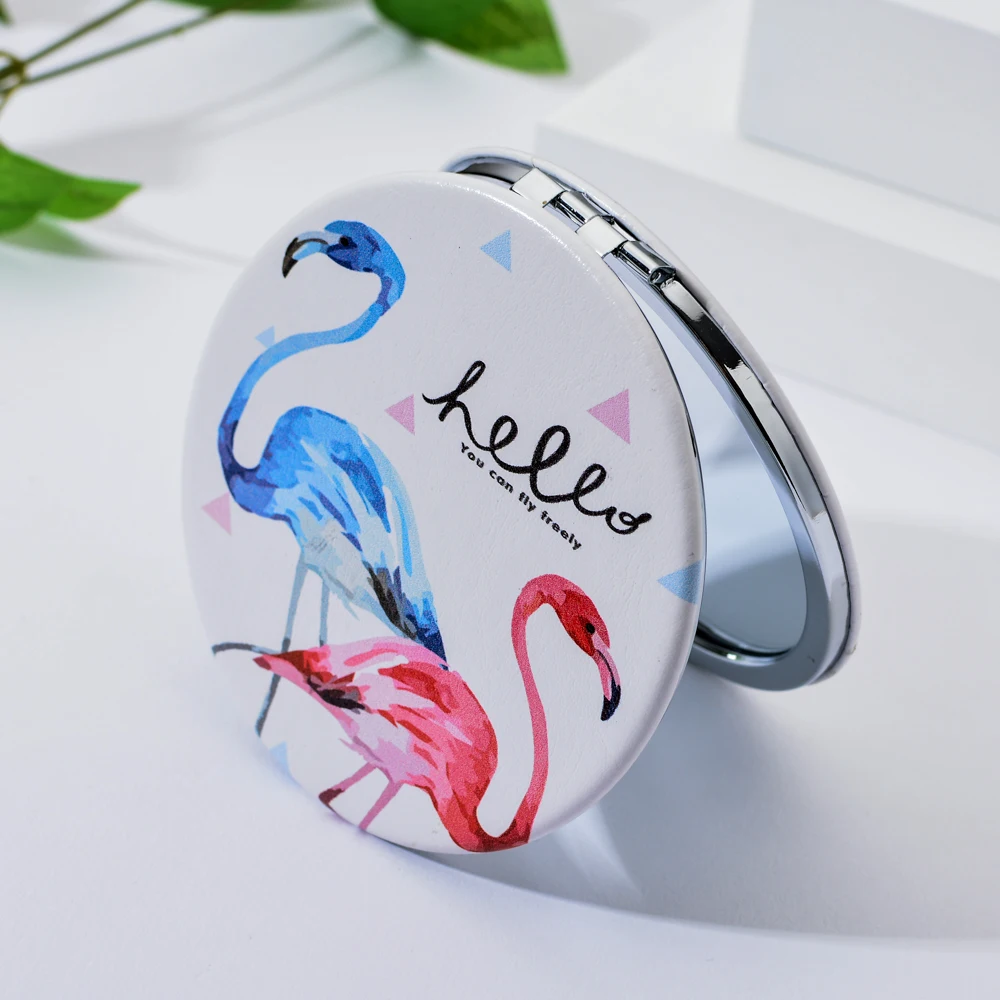 2020 Фламинго зеркала для макияжа женские Мини карманное косметическое зеркало