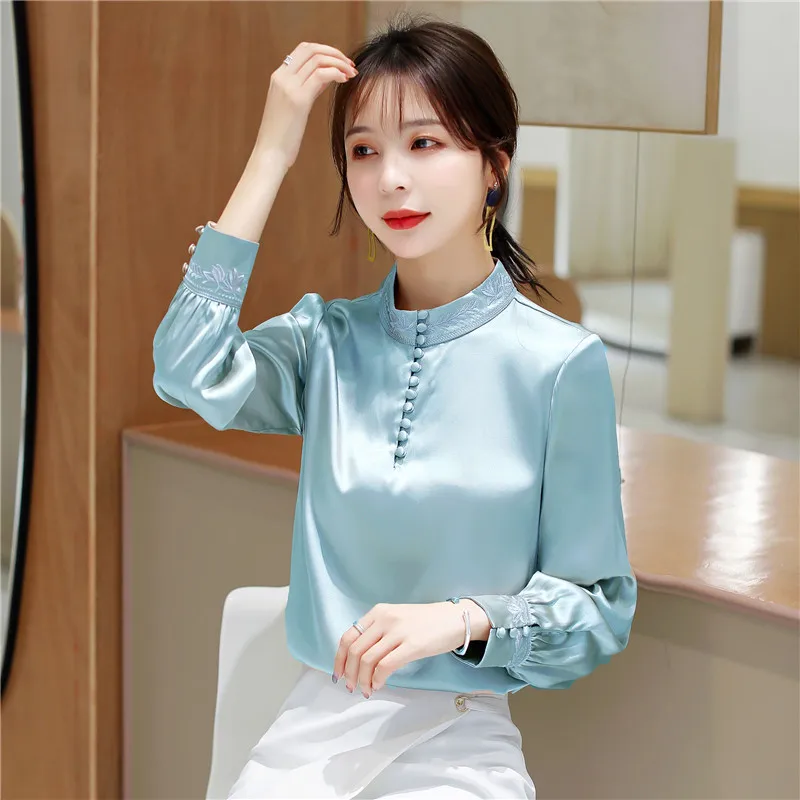 Блузка женская мода 2020 рубашка одежда корейский стиль длинный рукав Топ осень