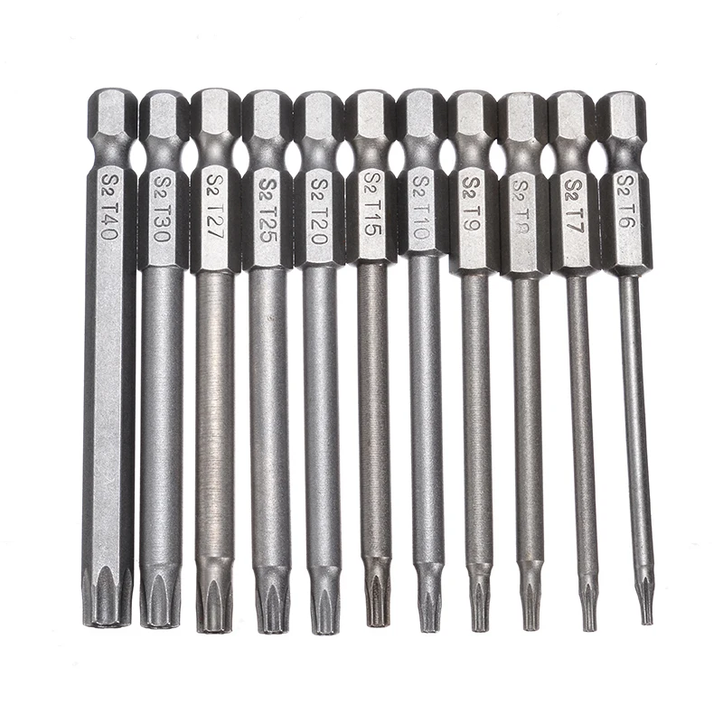 11 шт. новые стальные магнитные биты для отверток S2 75 мм Шестигранная