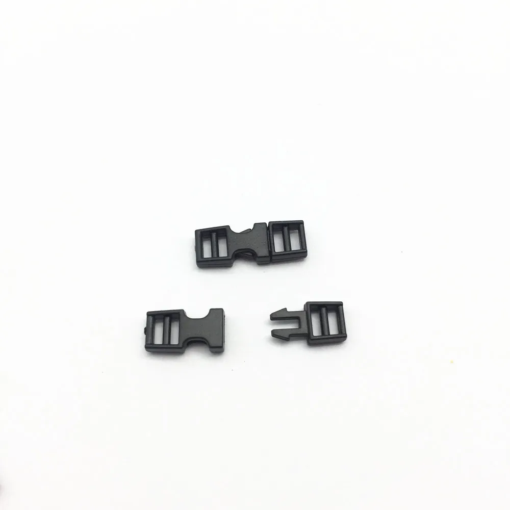 50sets Plastic Tiny 16x6mm Mini Belt Buckles Sewing DIY Patchwork Doll Clothes Adjustable Buttons Accessories Black White Clear - Цвет: black
