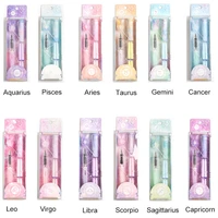 2pcslot fashion cute twelve constellation 0 5mm pen with ink bag stationery school art sets supplier