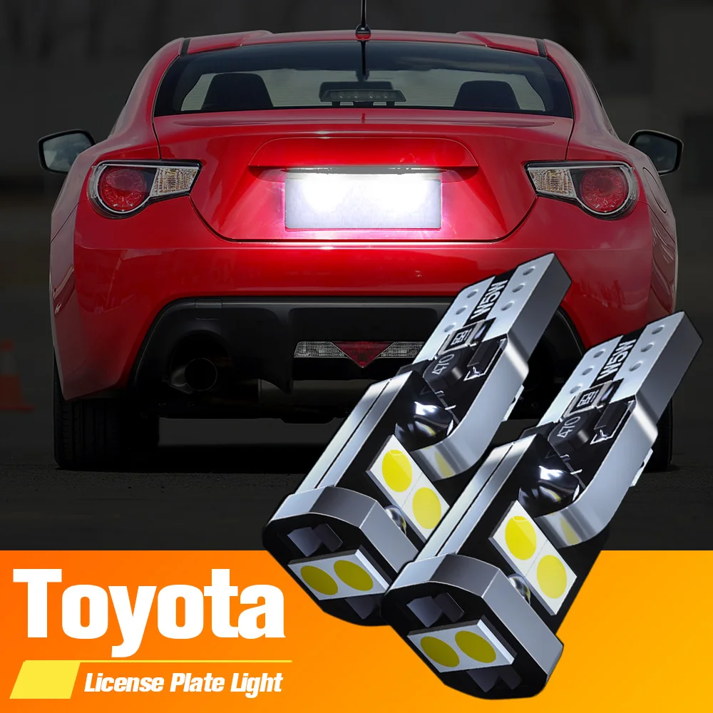 2pcs LED License Plate Light Bulb W5W T10 For Toyota Auris Camry CHR Corolla FJ Cruiser Land Cruiser 100 200 Avensis T22 T25 T27