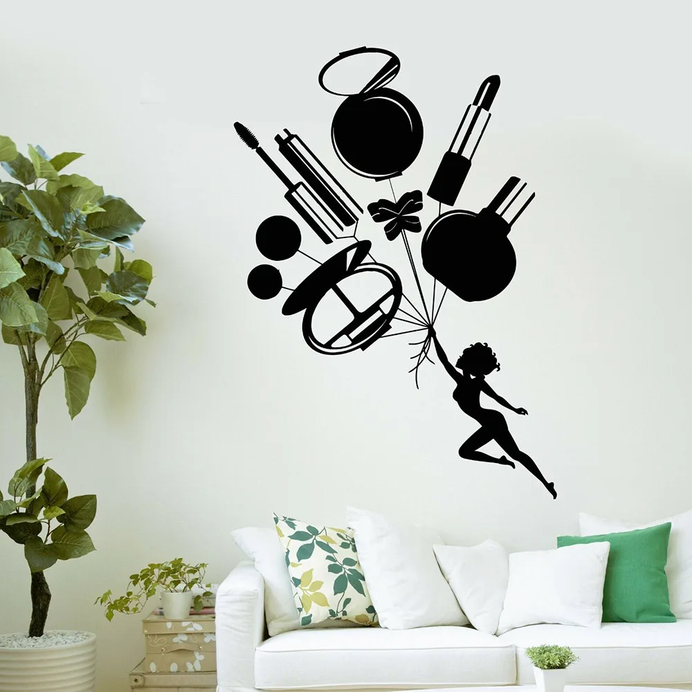 Модная Наклейка на стену для салона красоты макияжа женская Виниловая наклейка