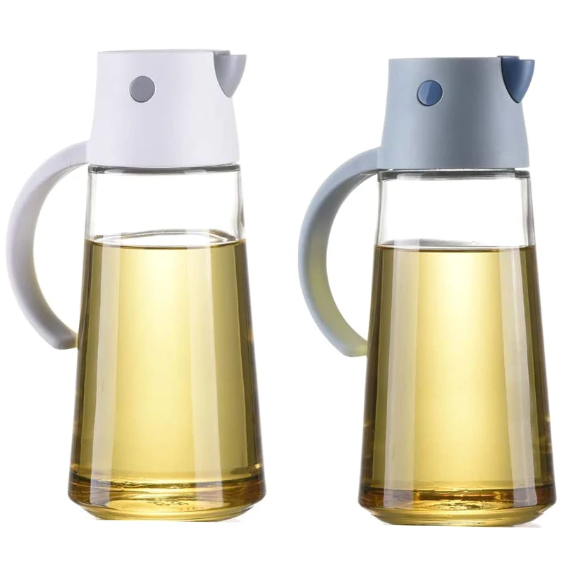 

2 Pack 22Oz Glass Olive Oil Dispenser Bottles for Kitchen Cruet with Gravity Cap