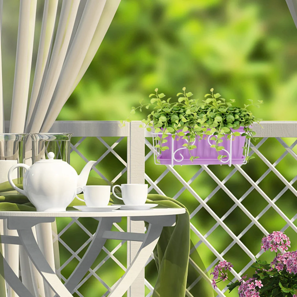 

1 Set Rectangular Gardening Pot Tray Flowerpot Rack Hanging Rack for Home