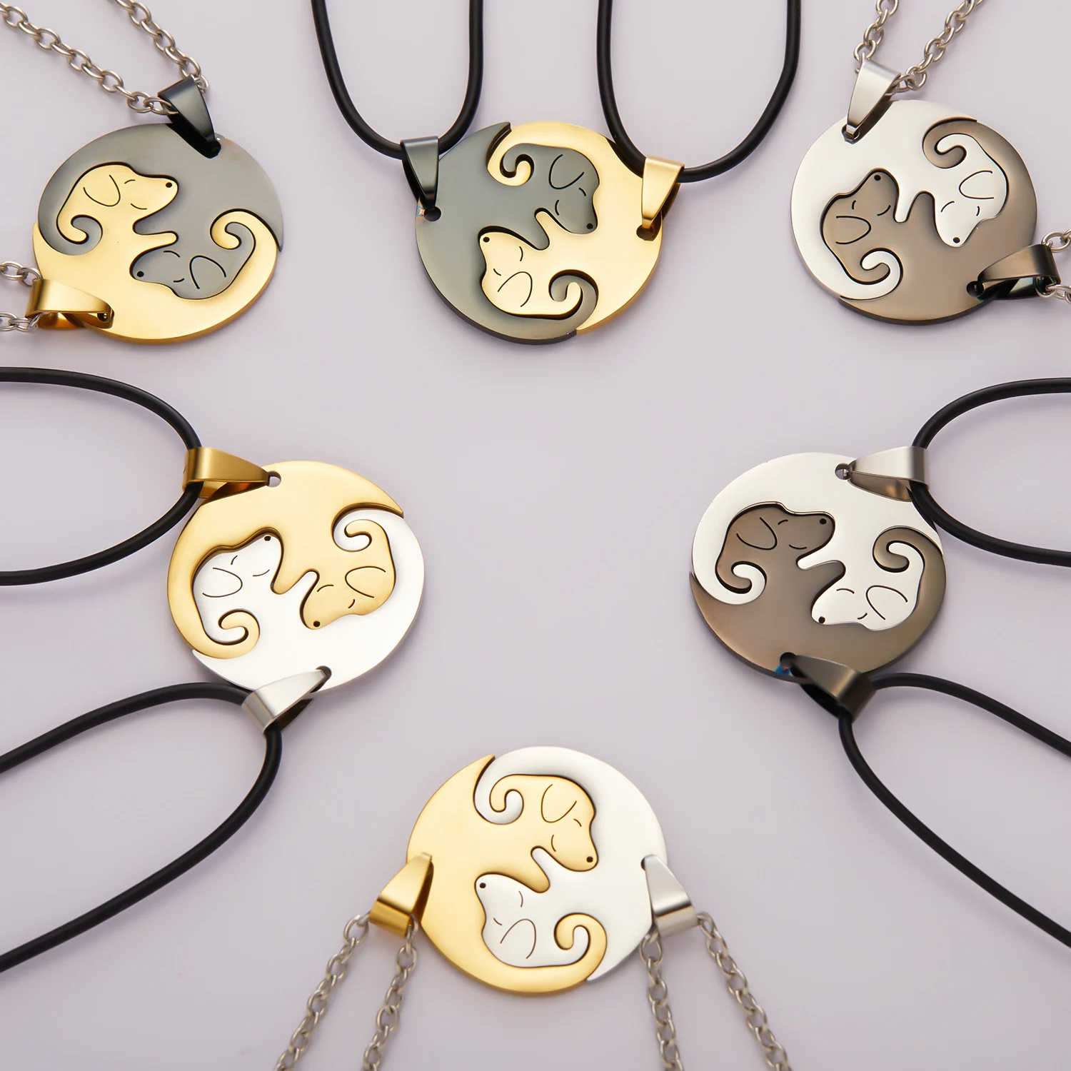 Колье с подвеской в виде кошки собаки из нержавеющей стали | Украшения и