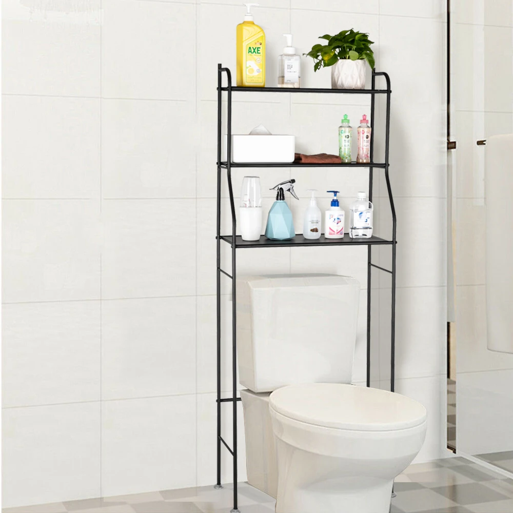 

3-Tier The Toilet Bathroom Rack Black Bathroom Accessories bathroom rack over the toilet over the toilet shelf