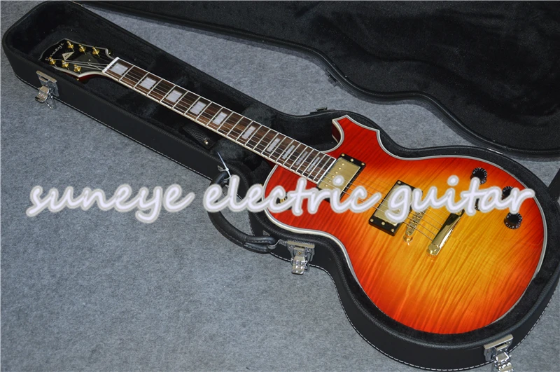 Suneye Cherry на заказ электрогитара Tiger Grain Finish Guitarra Electrica Левша гитара доступна с