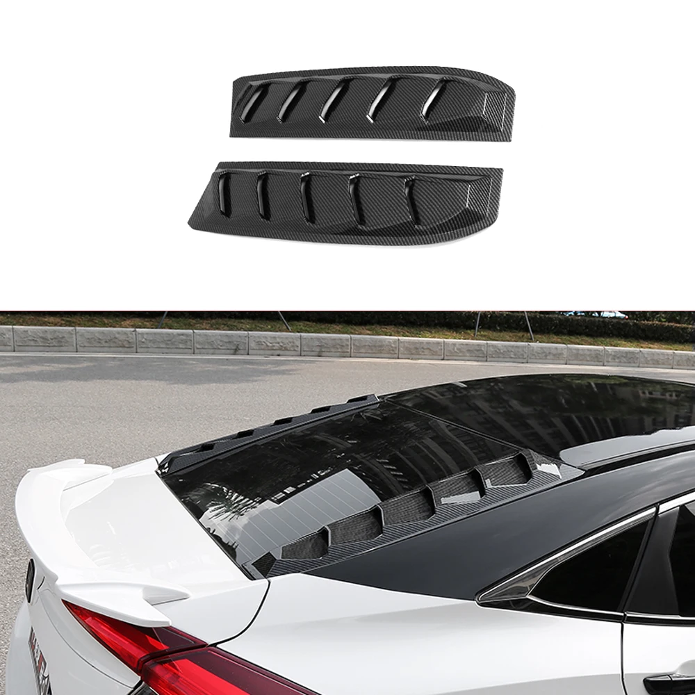 

For Honda Civic 10th Gen Sedan 2016-2020 Accessories Rear Back Side Window Louvers Shutters Blinds Cover Trim 2pcs Car Styling