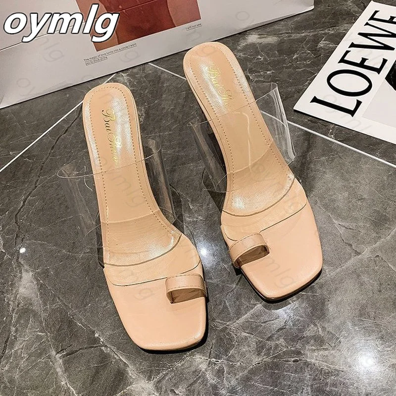 Пикантная женская обувь на высоком каблуке из натуральной кожи Обувь прозрачном