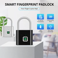 kerui smart fingerprint padlock usb rechargeable mini size finger touch lock for door cabinets gym locker bikes door lock