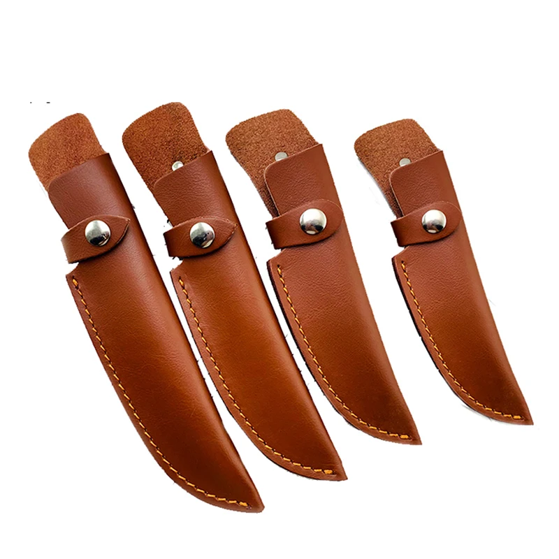 Outdoor Knife Real Cowhide Leather Sheath Scabbard Holster Small Straight Sword Carry Cover Set Waist Belt Making Knife DIY Tool