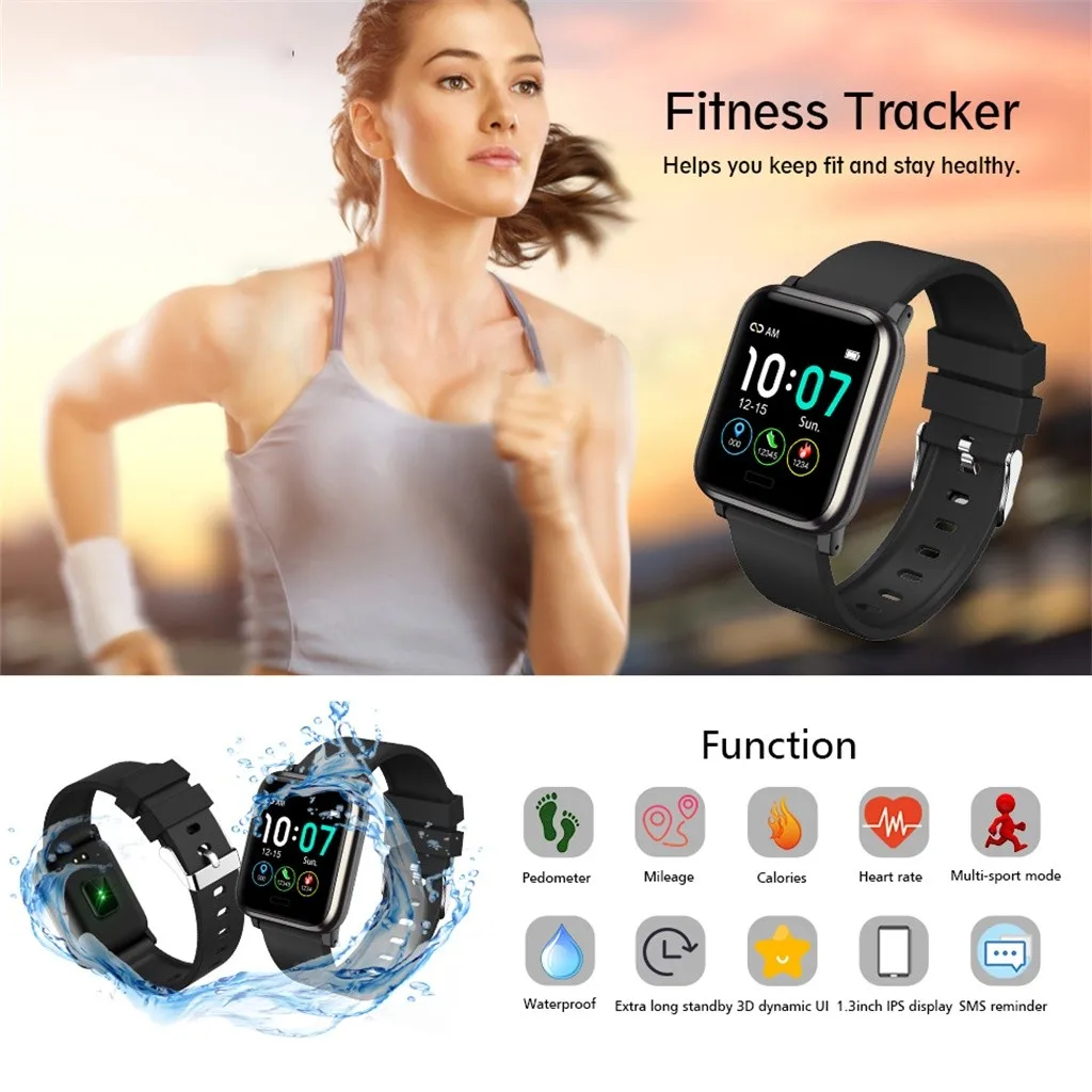 Смарт часы водонепроницаемые 1 3 дюйма С Пульсометром|Смарт-часы| |