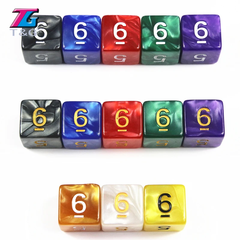 Красочные 13 Цветов D6 кости для ролевой игры DnD 6 двухсторонняя в богатый