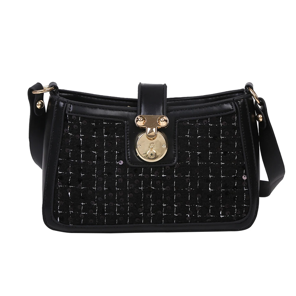 

Portable Women Handbag Woolen PU Leather Splicing Purse Underarm Shoulder Bags Fashion Exquisite Shopping Bag