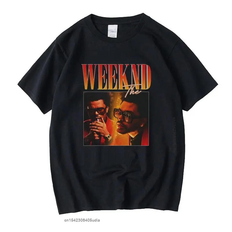 

Винтажная черная футболка унисекс The Weeknd, мужские футболки, ретро Графические футболки, хлопковая футболка, мужские и женские футболки, топы