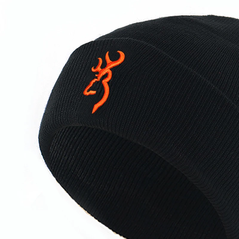 Шапка-бини Мужская женская осенне-зимняя теплая с вышивкой | Аксессуары для