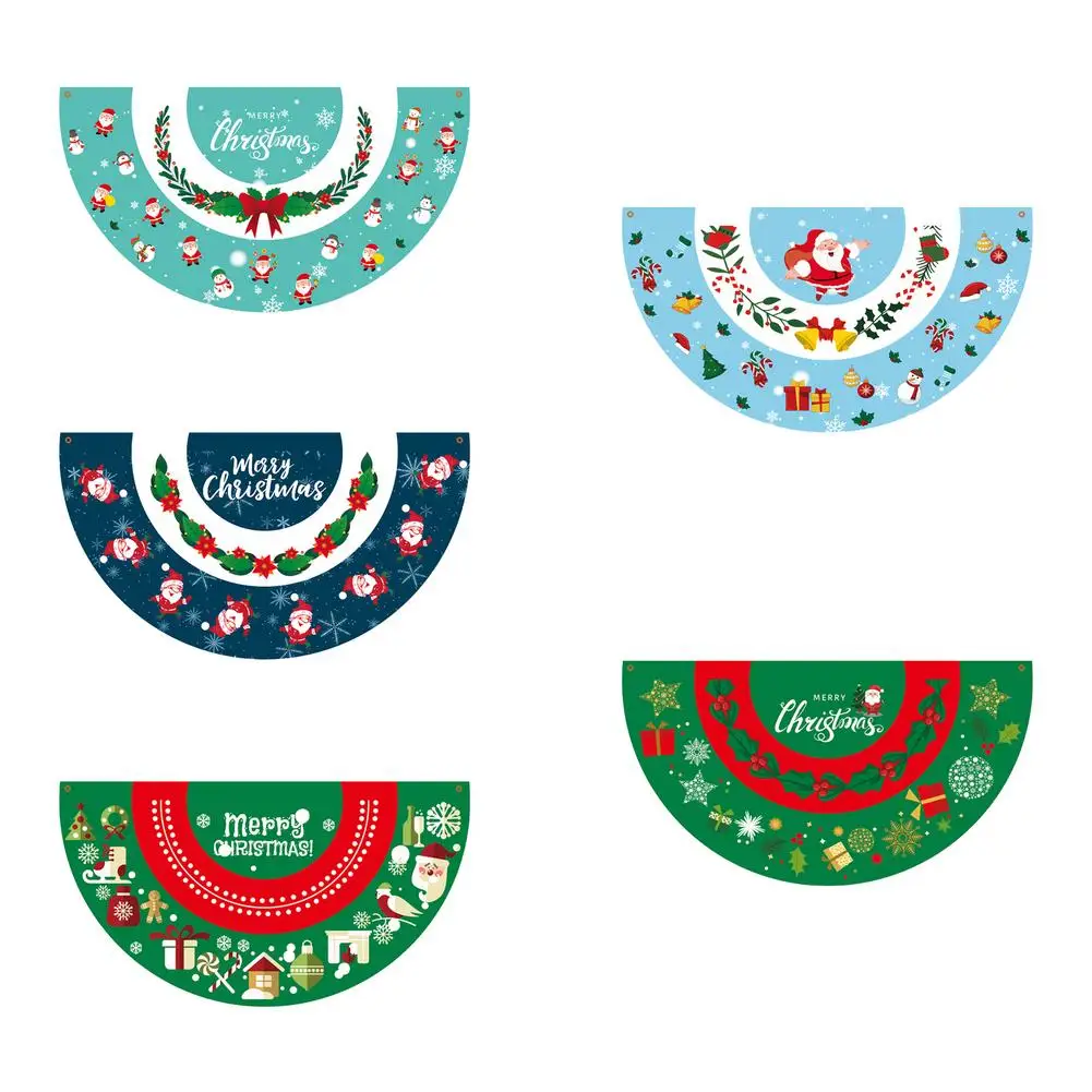 

Половинный флаг-веер, баннер, Рождественский флажок, плиссированный флажок, уличный веер, флажок для рождественской вечеринки, украшение дл...