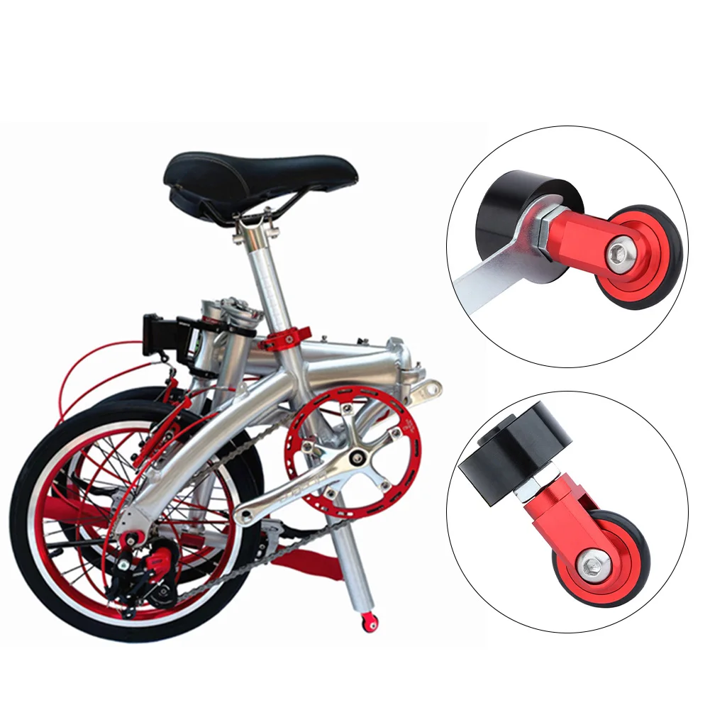 

Folding Bike Seat Post Embedded Roller Durable Lightweight Bicycle Auxiliary Roller Bike Sliding Assistor Wheel Fits 28-32mm