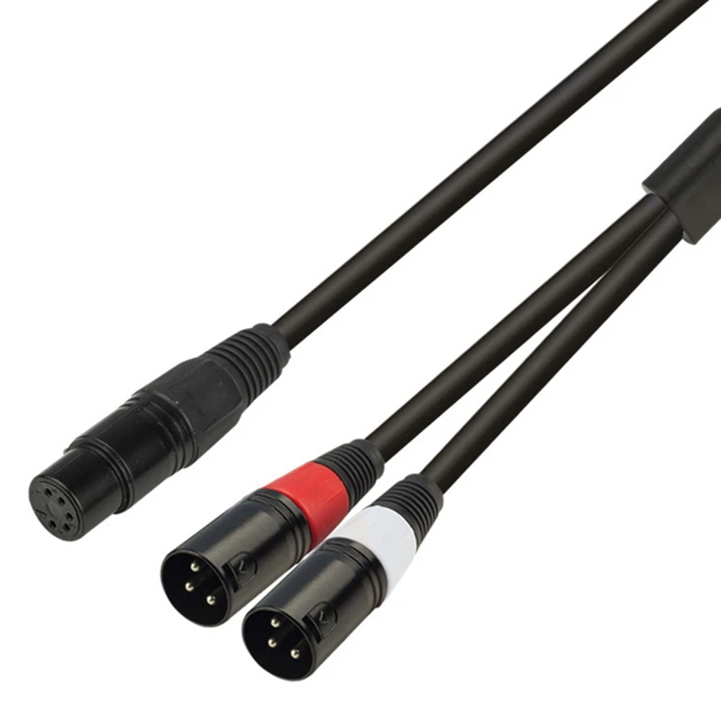 

5 Core Head to 2X3 Core Double Male Audio Conversion Line XLR Microphone Audio Line 0.5 Meters